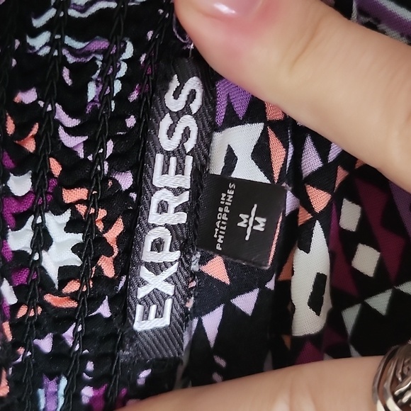 Express multicolor ruched tulip hem midi maxi skirt, fun pattern, women's medium - Picture 4 of 11